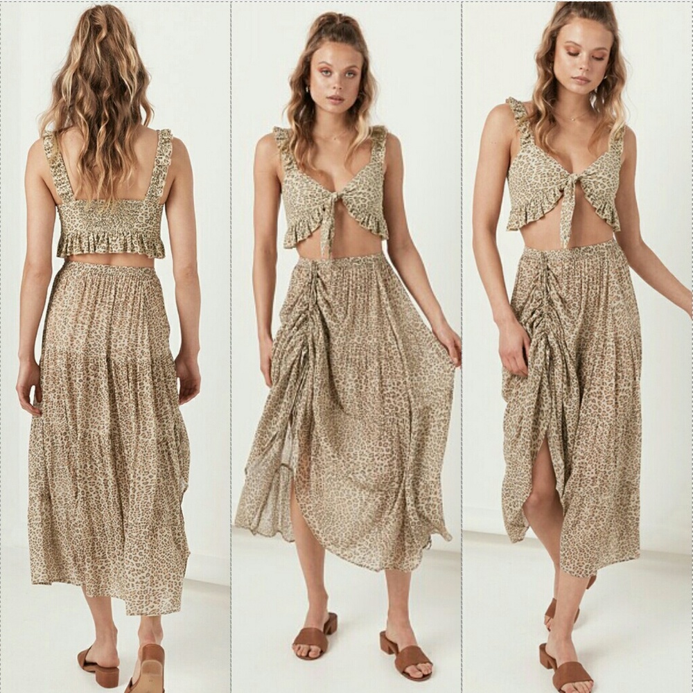 New spell designs frankie peasant skirt cheetah L - Picture 7 of 8
